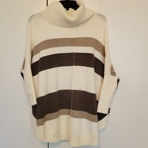 LOFT Stripe Cowl Neck Sweater Mid sleeve XS